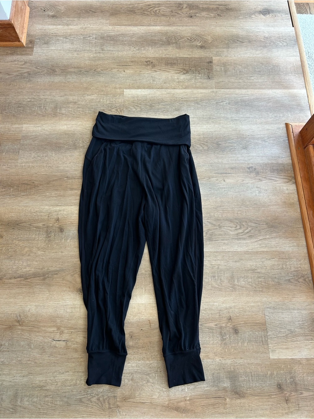 lululemon athletica Black Fold-Over Waist Harem Joggers